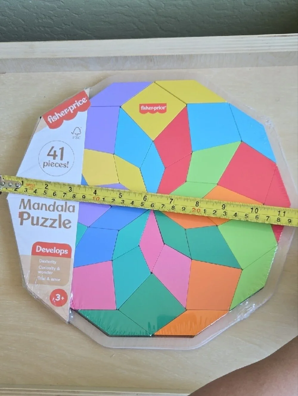 Fisher-Price Bright Multicolor Wooden Mandala Puzzle